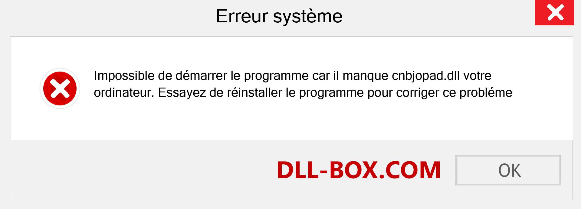 Le fichier cnbjopad.dll est manquant ?. Télécharger pour Windows 7, 8, 10 - Correction de l'erreur manquante cnbjopad dll sur Windows, photos, images