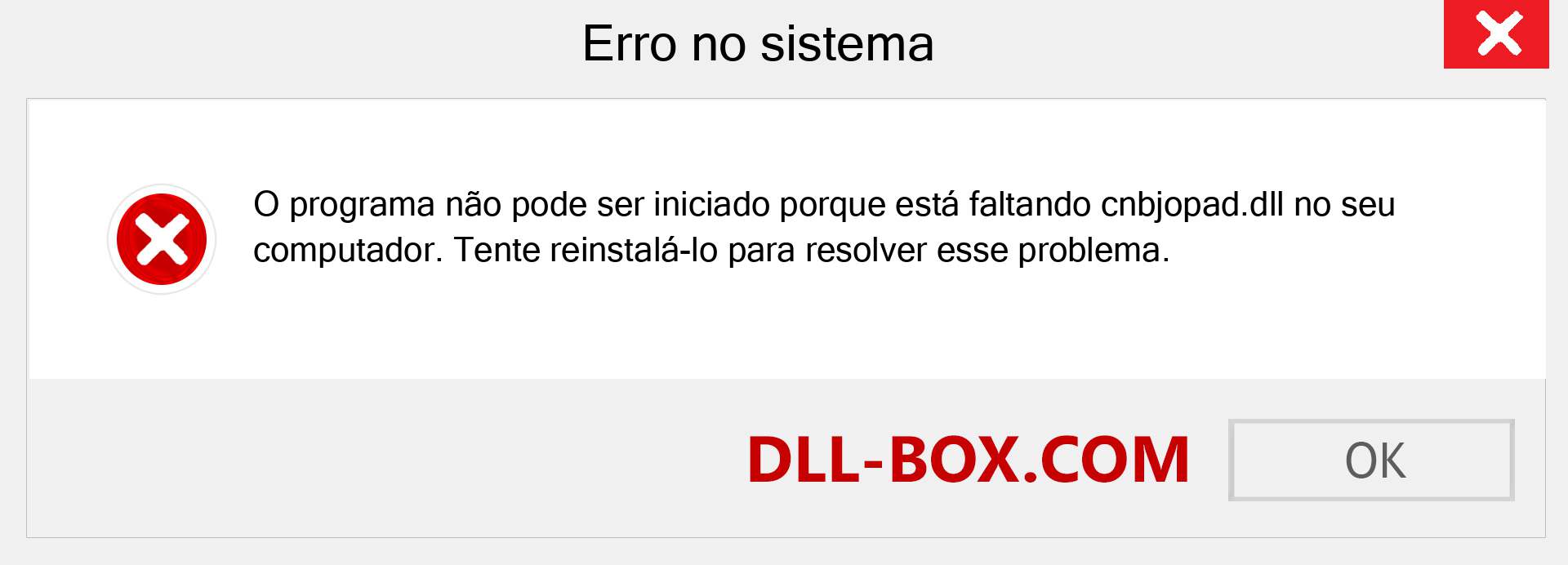 Arquivo cnbjopad.dll ausente ?. Download para Windows 7, 8, 10 - Correção de erro ausente cnbjopad dll no Windows, fotos, imagens